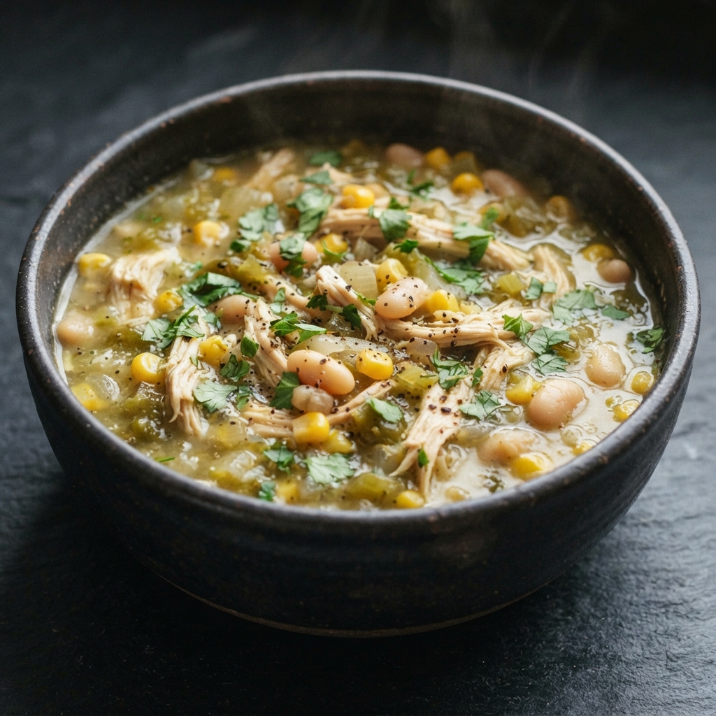Crockpot Chicken Chili with Salsa Verde