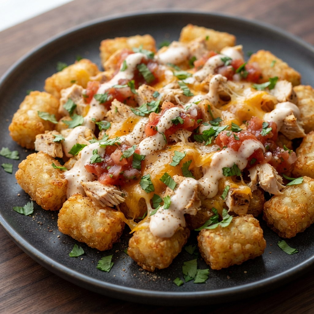 Buffalo Chicken Totchos in the Air Fryer