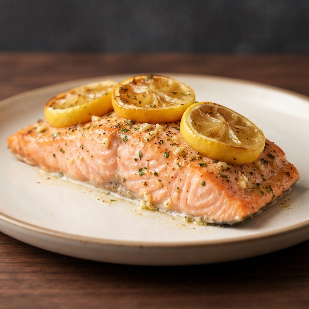 Air-Fried Salmon with Lemon and Garlic