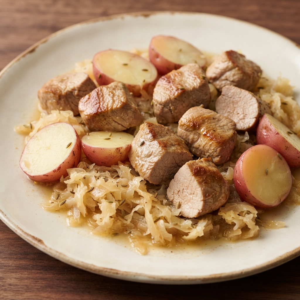 Instant Pot Pork with Sauerkraut and Potatoes