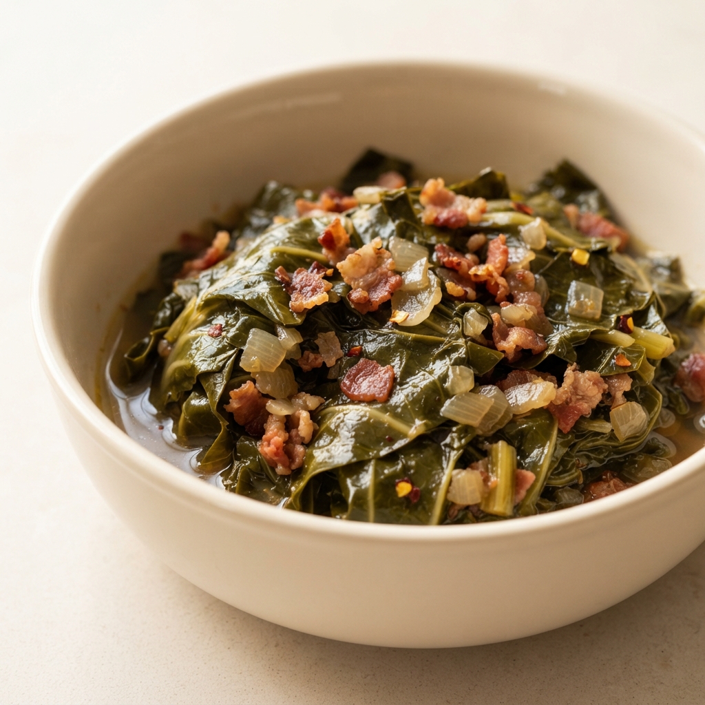 Spicy Bacon Collard Greens