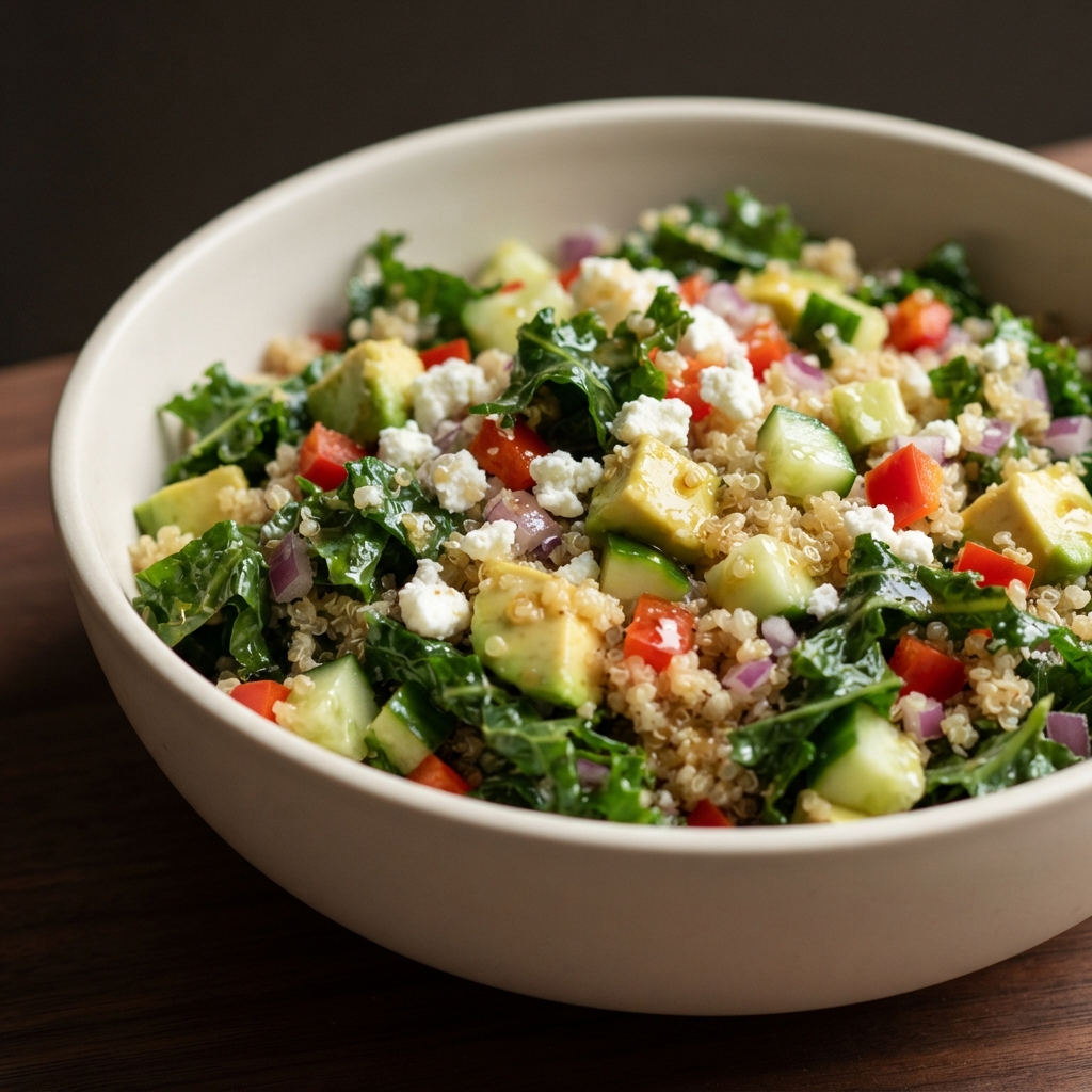 Kale, Quinoa & Avocado Salad with Lemon-Dijon Dressing