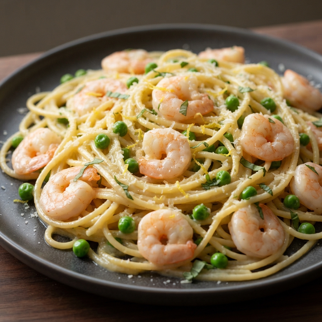 Quick Lemon-Parmesan Shrimp Pasta
