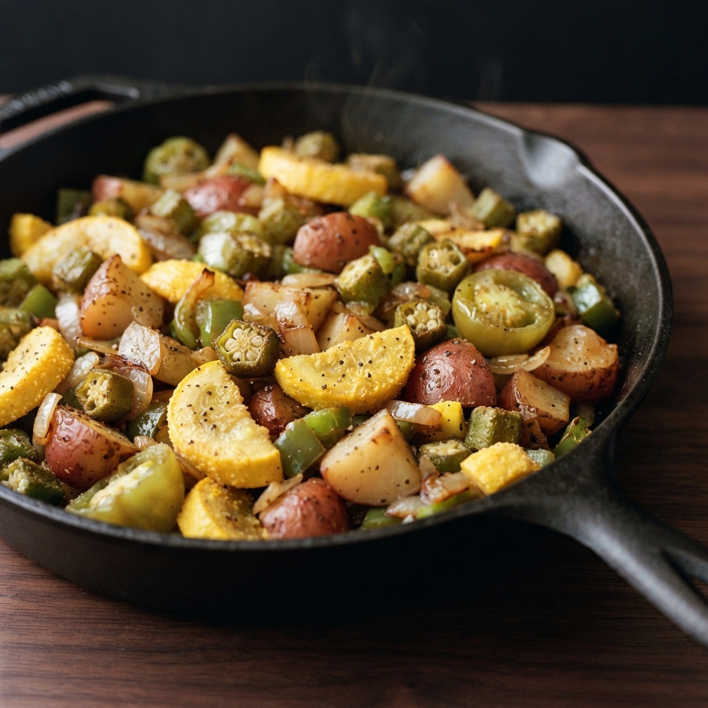 Arkansas Country-Style Fried Vegetable Skillet