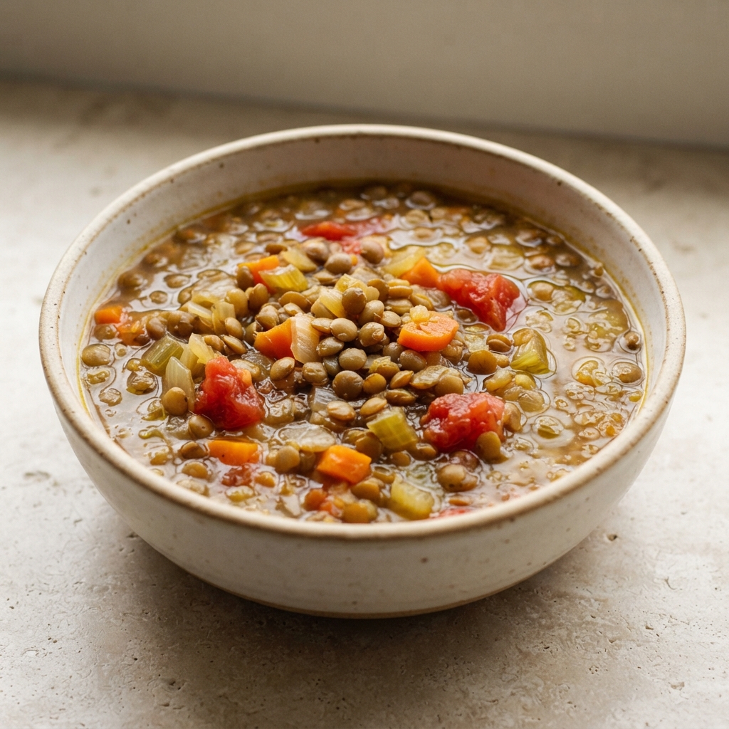 Rustic French Green Lentil Soup