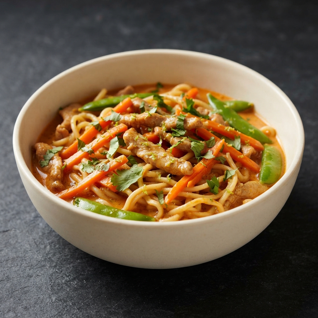 Thai-Inspired Pork Coconut Noodle Bowl