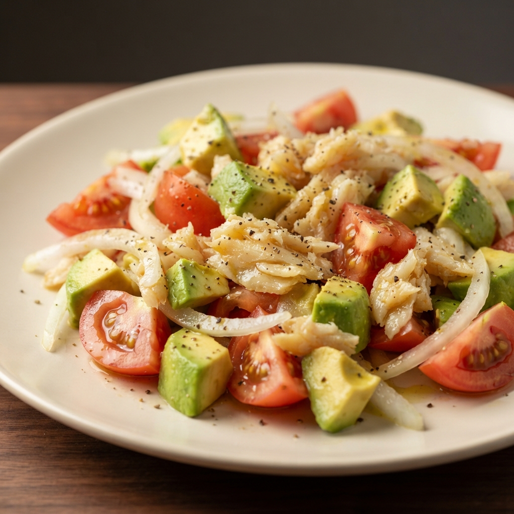 Puerto Rican Cod and Avocado Gazpacho Salad