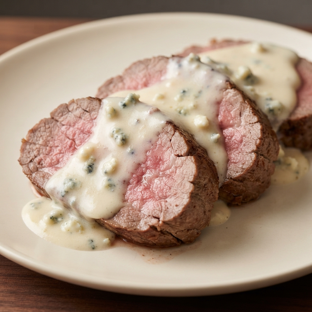 Beef Tenderloin with Blue Cheese Cream