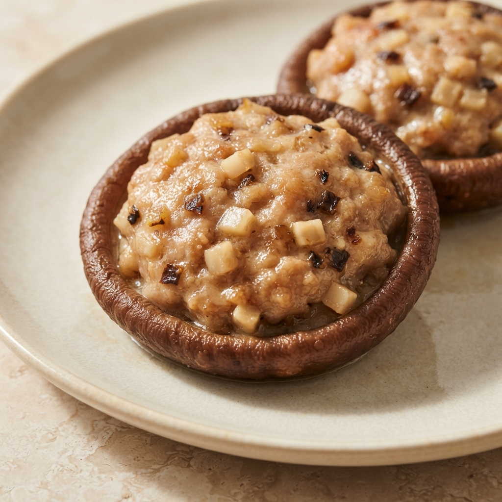 Cantonese-Style Pork-Stuffed Mushrooms