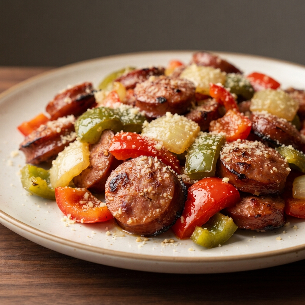 Smoked Sausage with Peppers and Onions