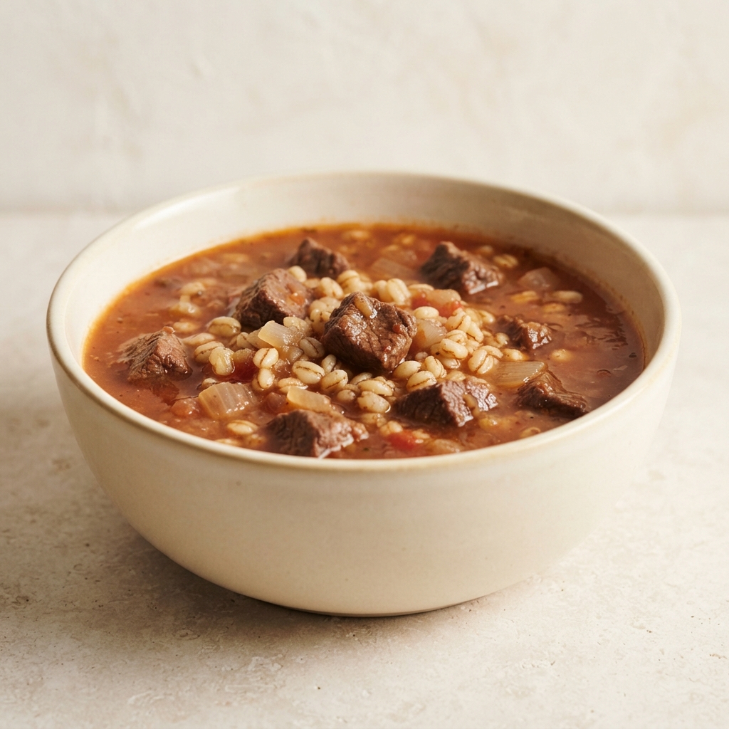 Mom’s Hearty Italian Beef and Barley Soup