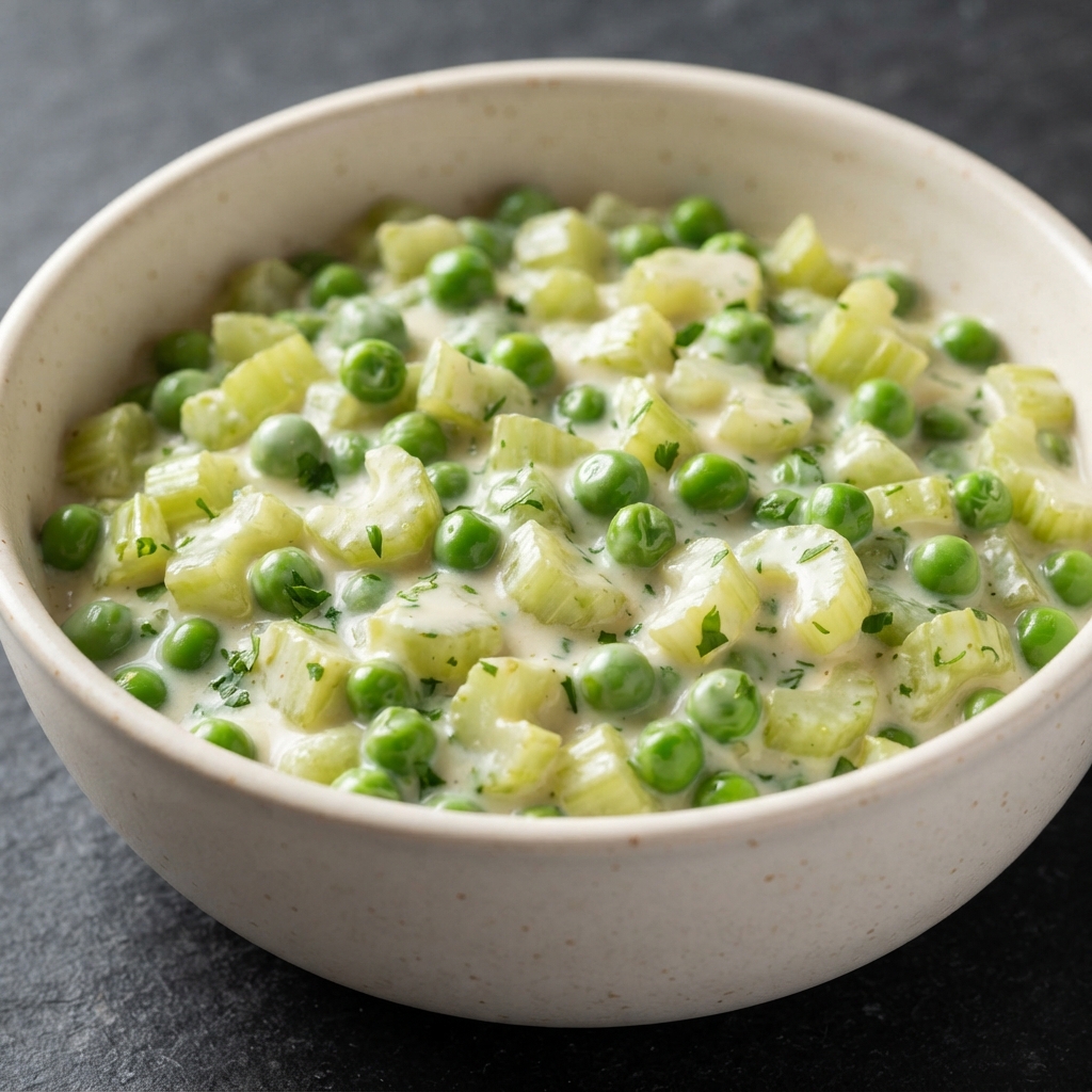 Light Creamed Celery and Peas
