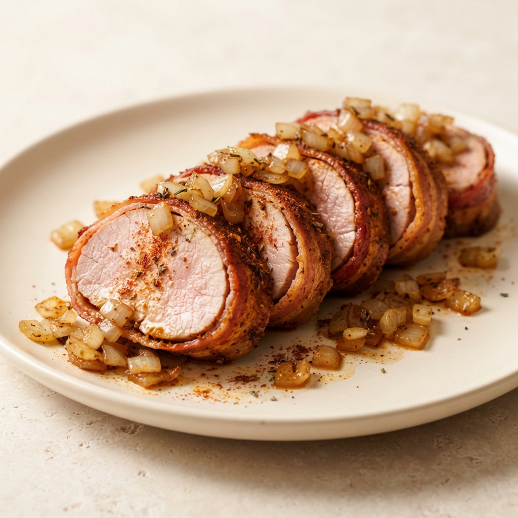 Jerk-Spiced Pork Tenderloin Wrapped in Bacon