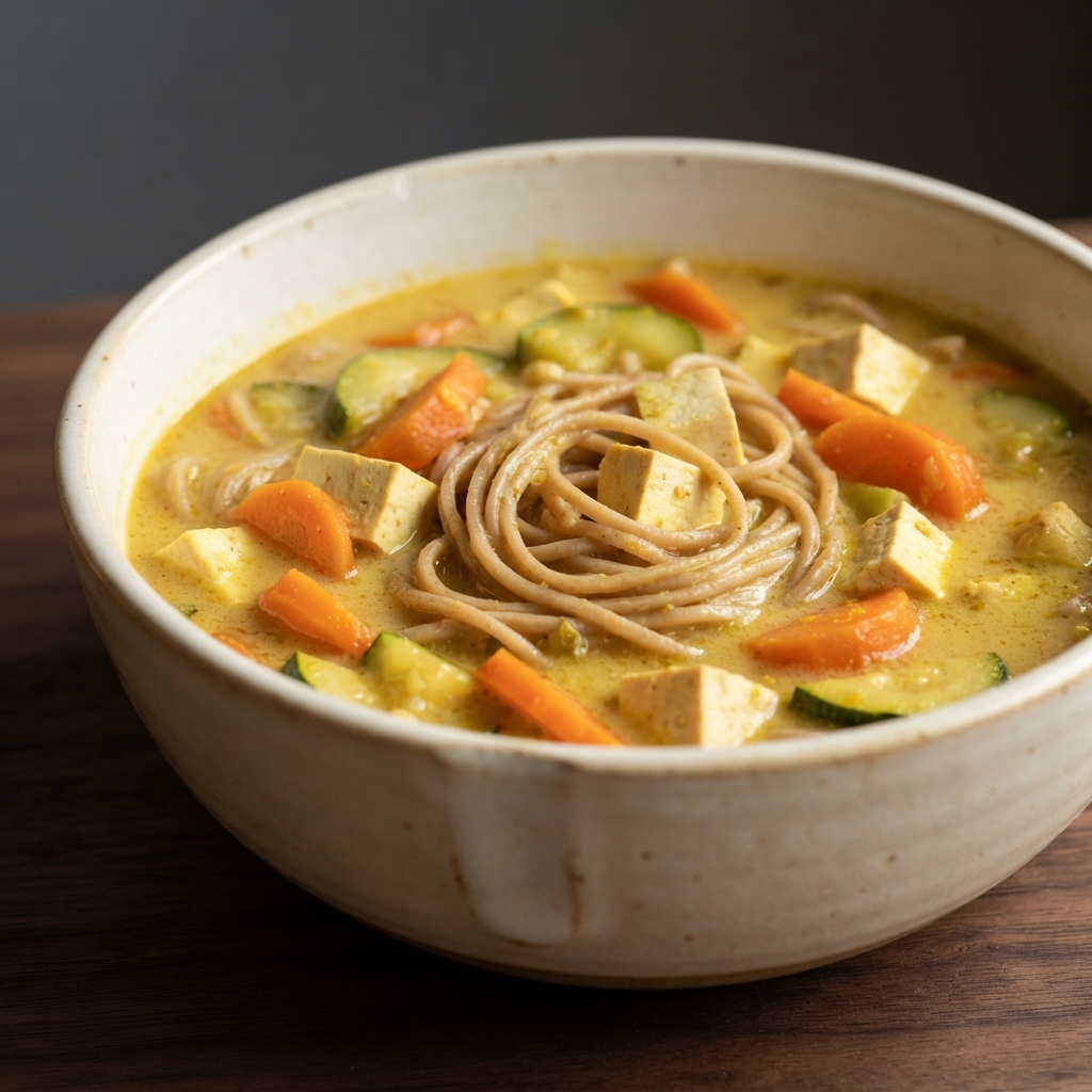 Coconut Curry Noodle Soup with Tofu