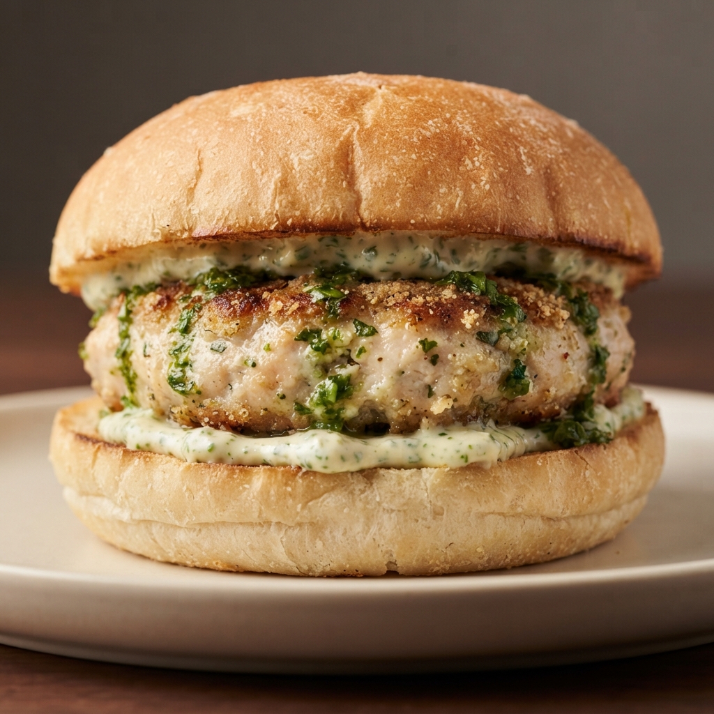 Chicken Burgers with Bright Chimichurri
