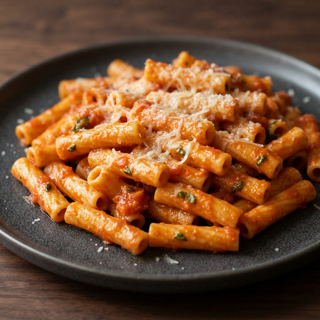 Ziti in Tomato-Basil Pesto Sauce