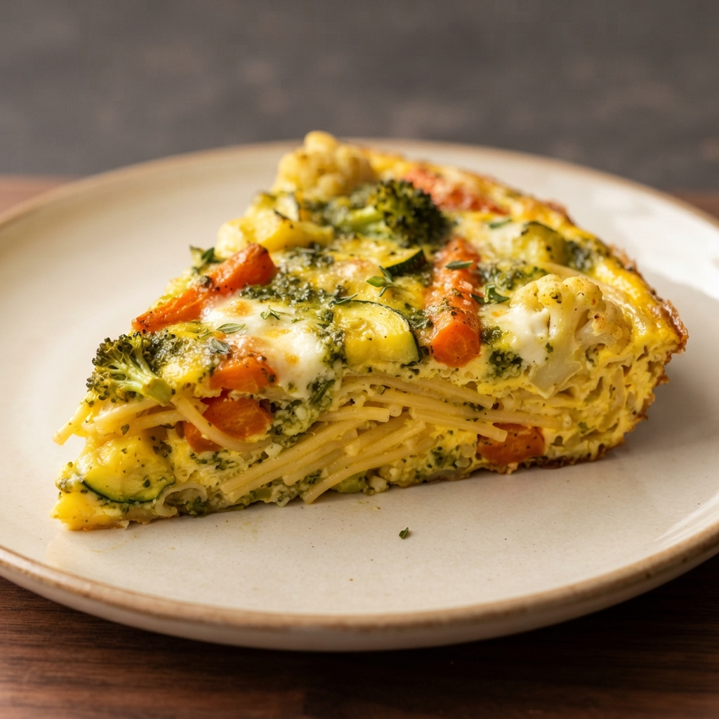 Spaghetti and Pesto Egg Frittata