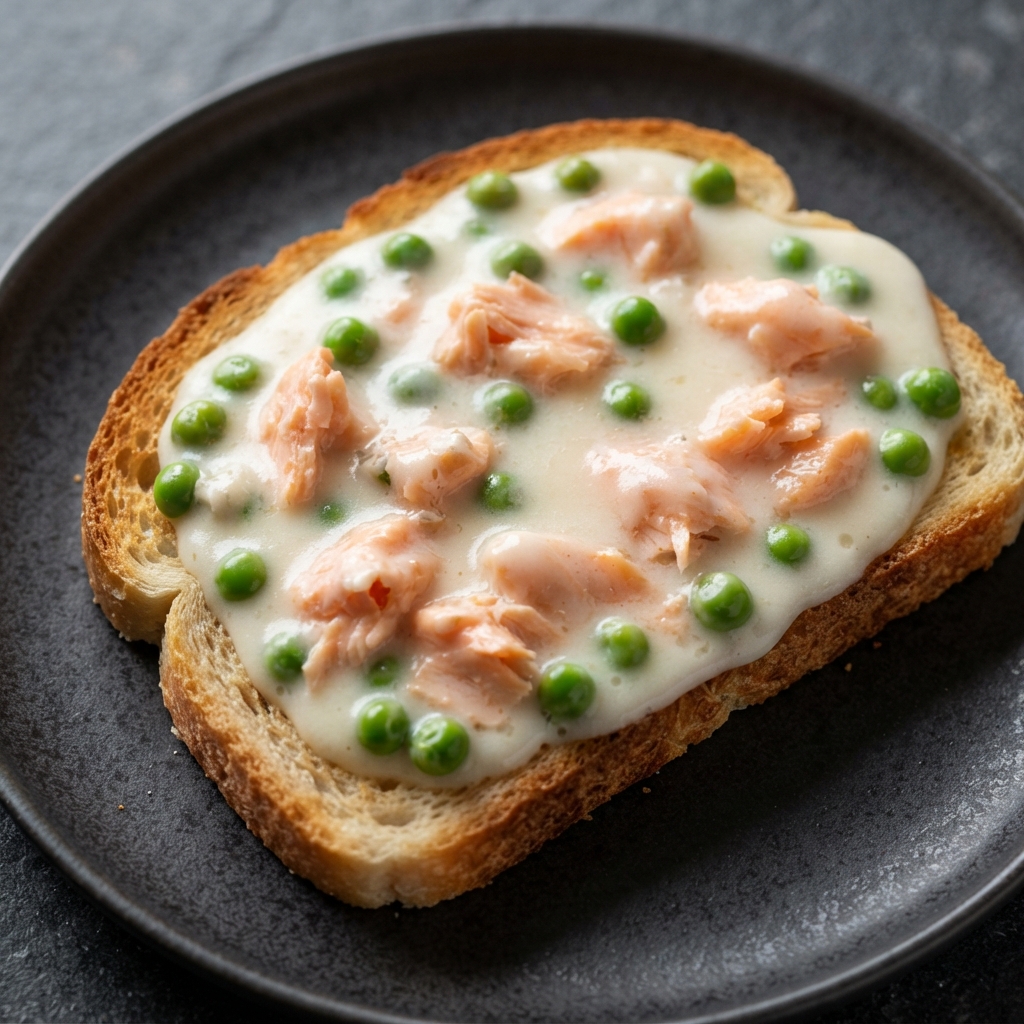 Creamy Salmon and Peas on Toast