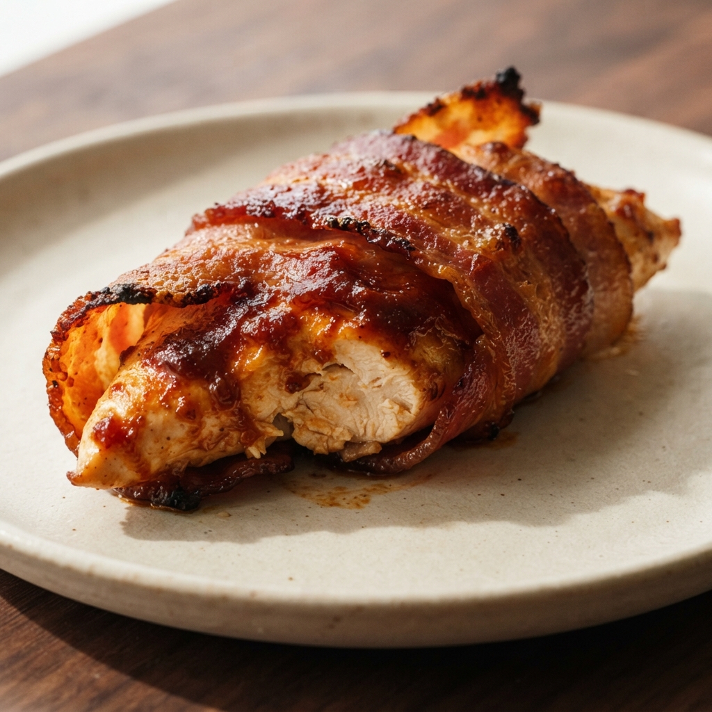 Brown Sugar Chili Bacon-Wrapped Chicken Strips