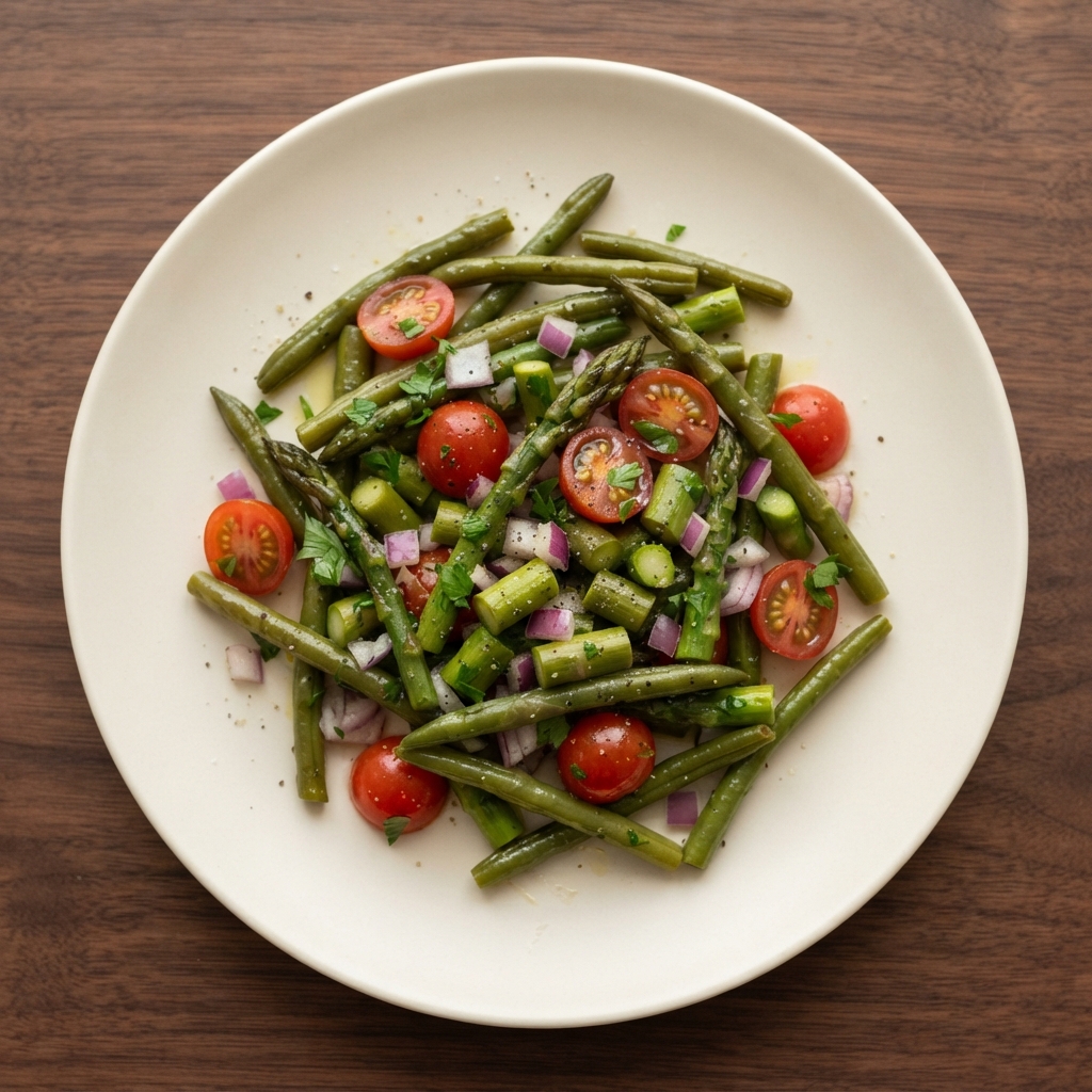 Roasted Asparagus and Green Bean Salad