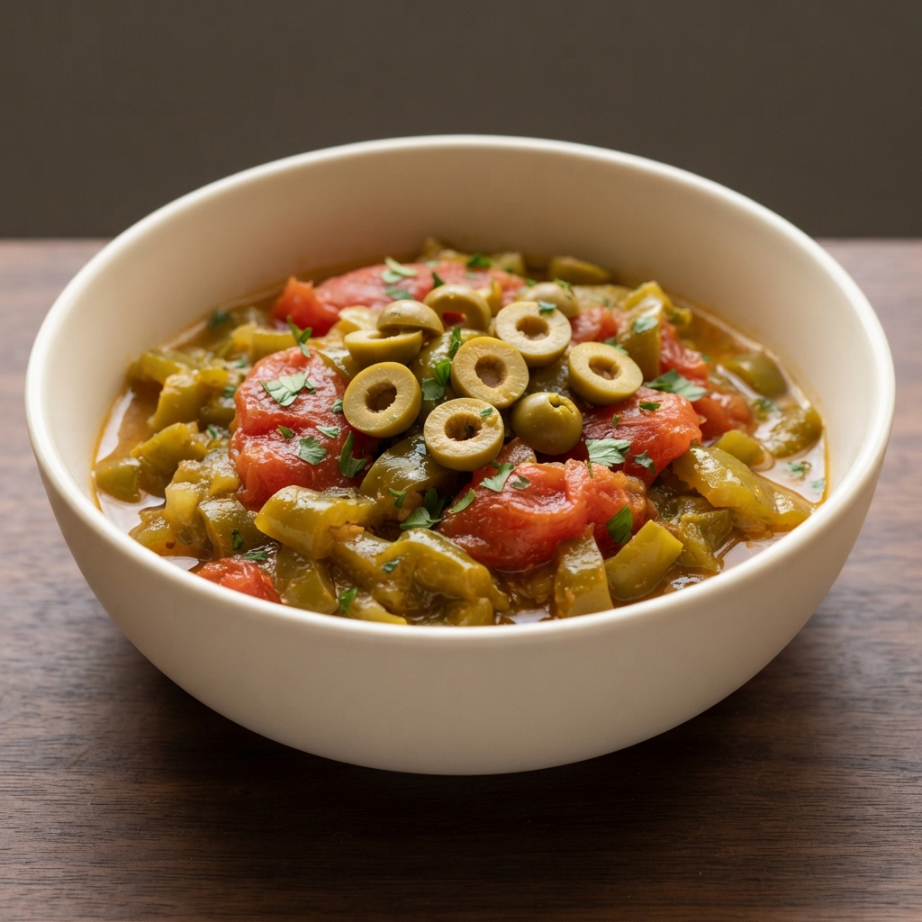 Moroccan Stewed Pepper and Tomato Salad