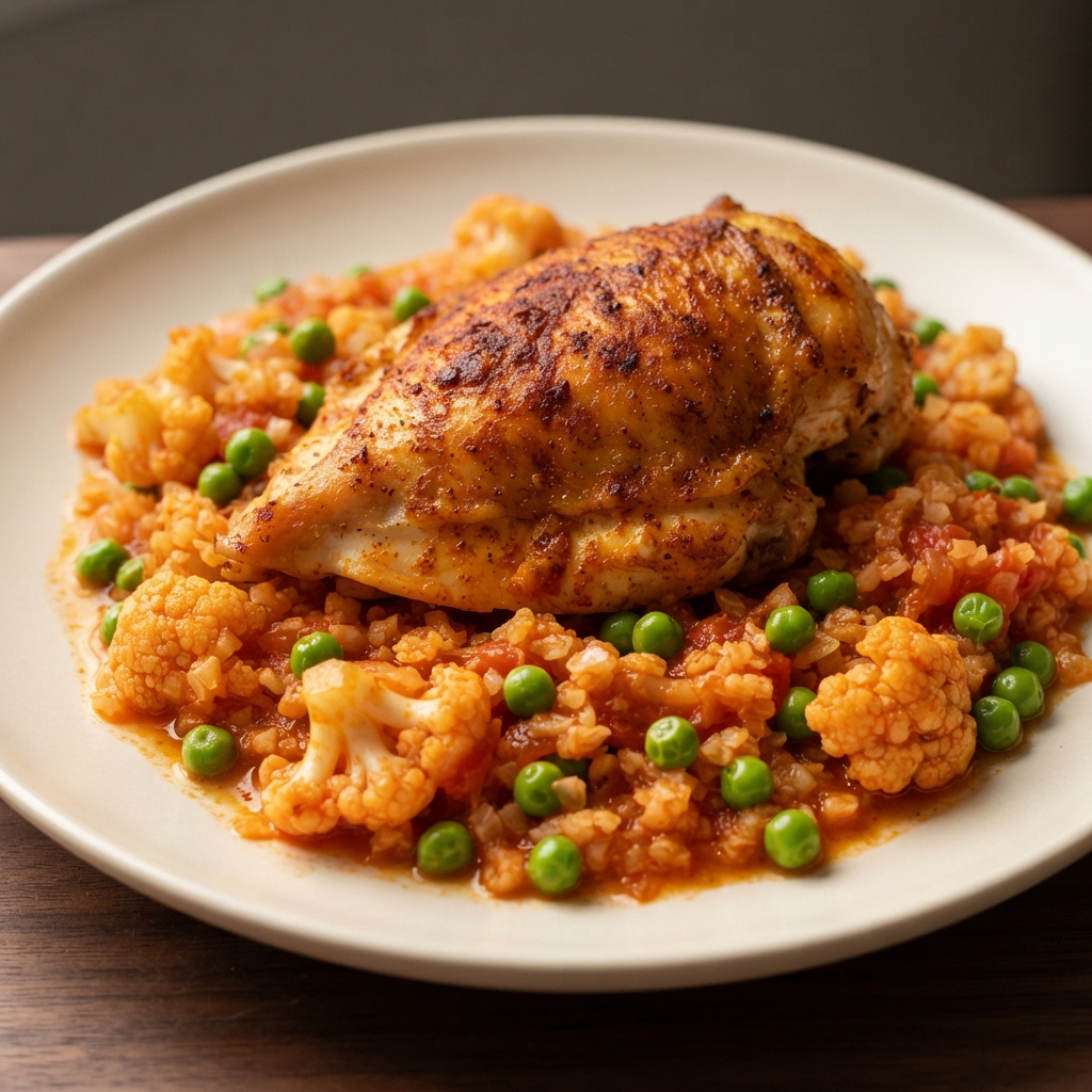 Sofrito Chicken and Cauliflower Rice