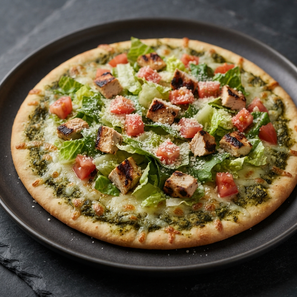 Chicken Pesto Salad Flatbread Pizzas