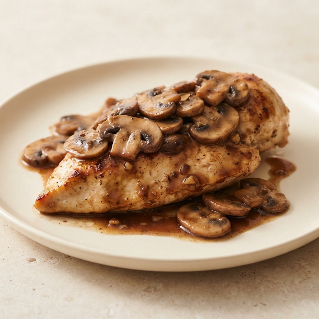 Garlic-Balsamic Chicken Breasts with Mushrooms