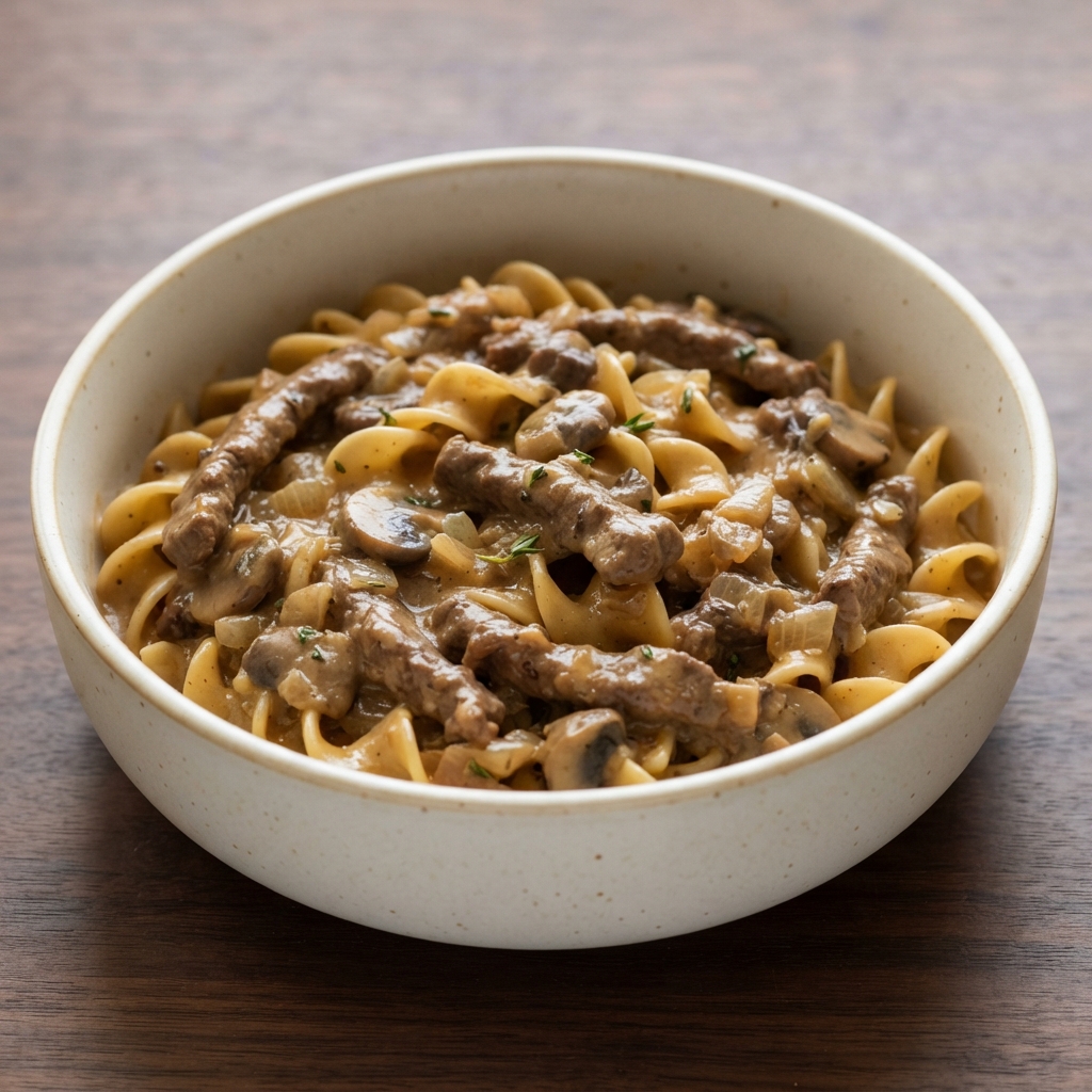 Pressure Cooker Beef Stroganoff