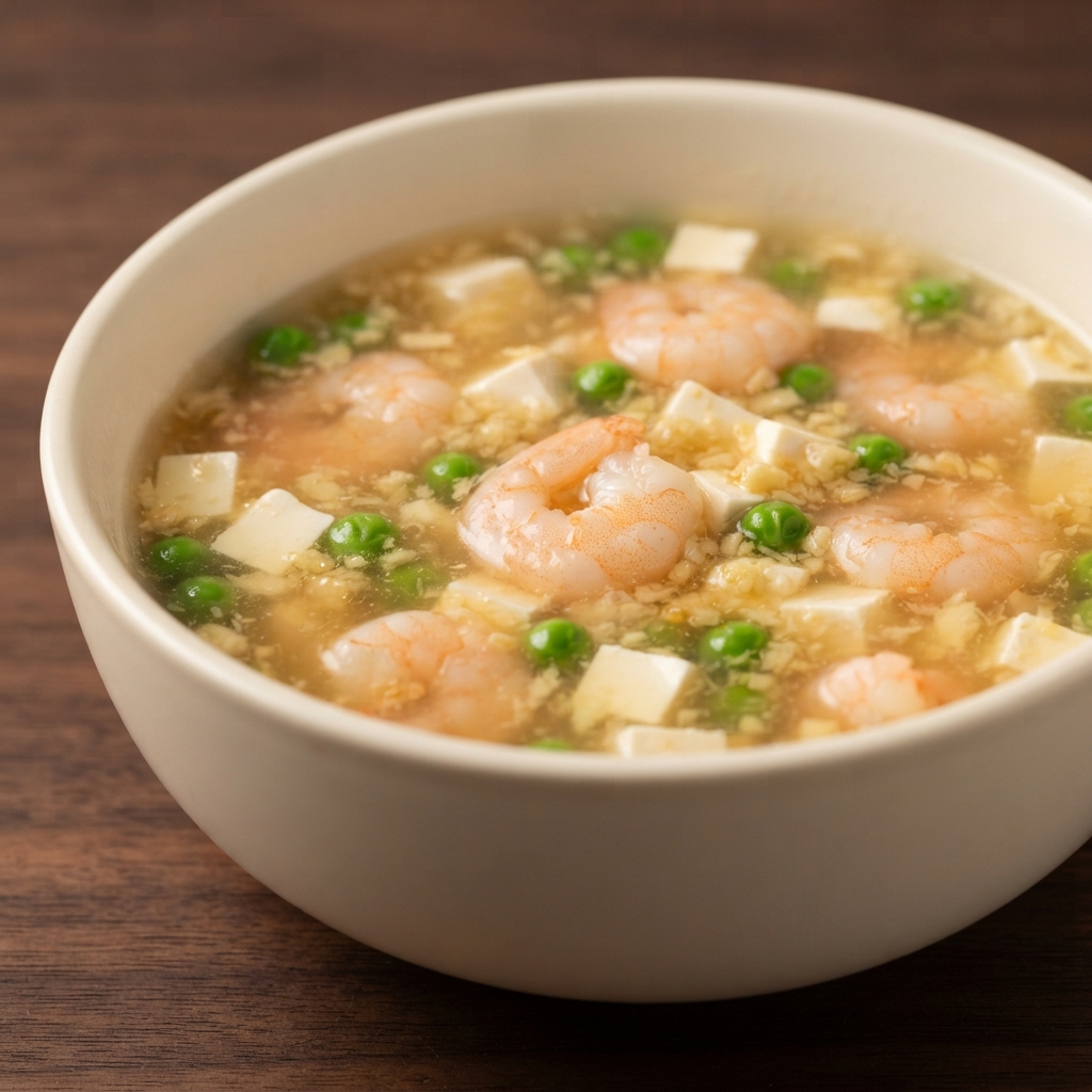 Tofu and Shrimp Chinese-Style Soup