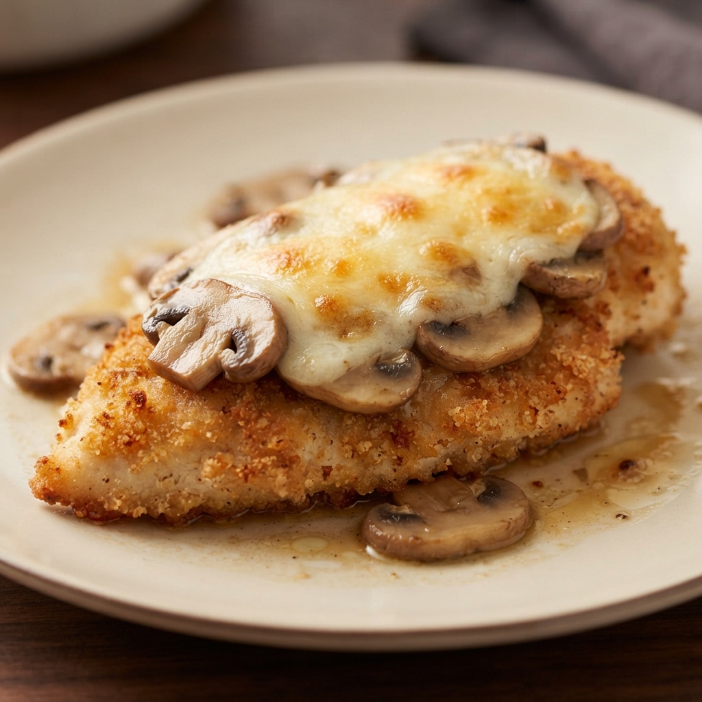 Mozzarella Mushroom Chicken Bake