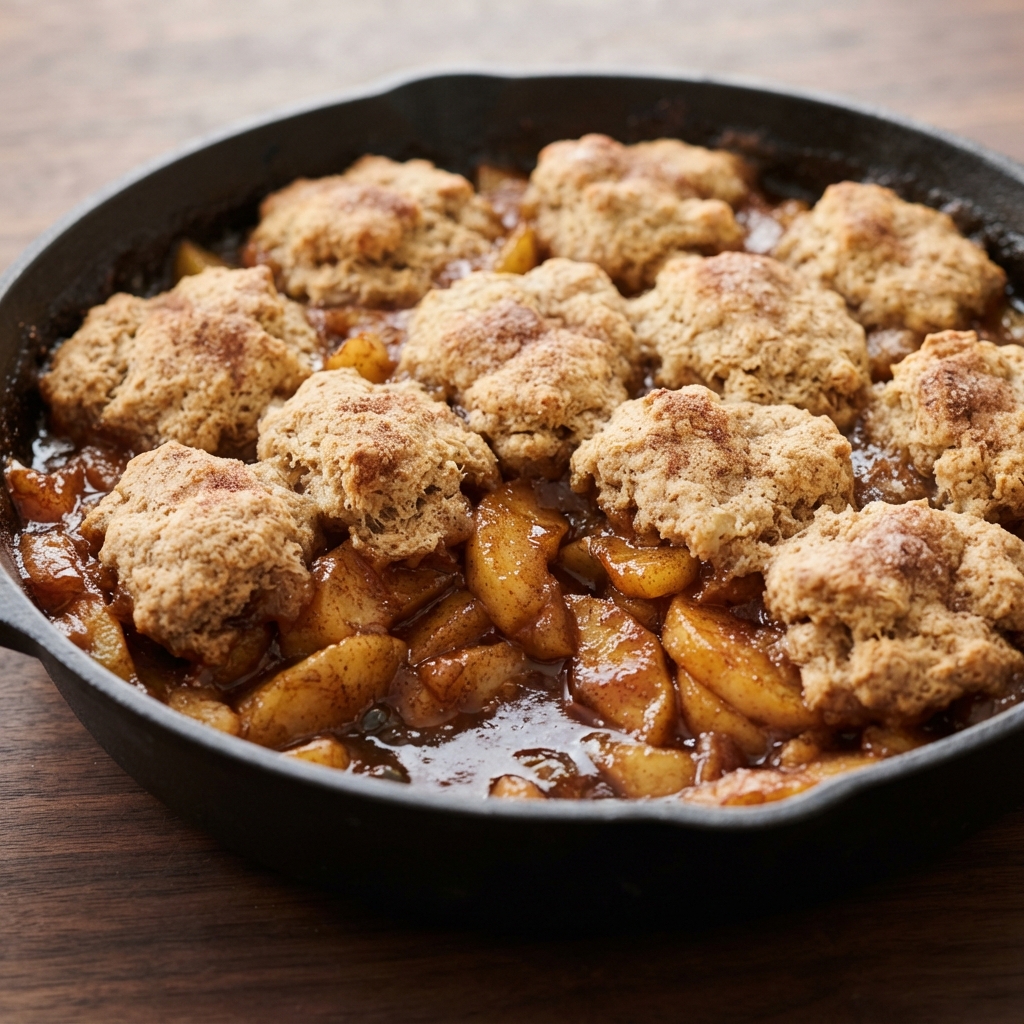 Cozy Apple-Cinnamon Skillet Cobbler