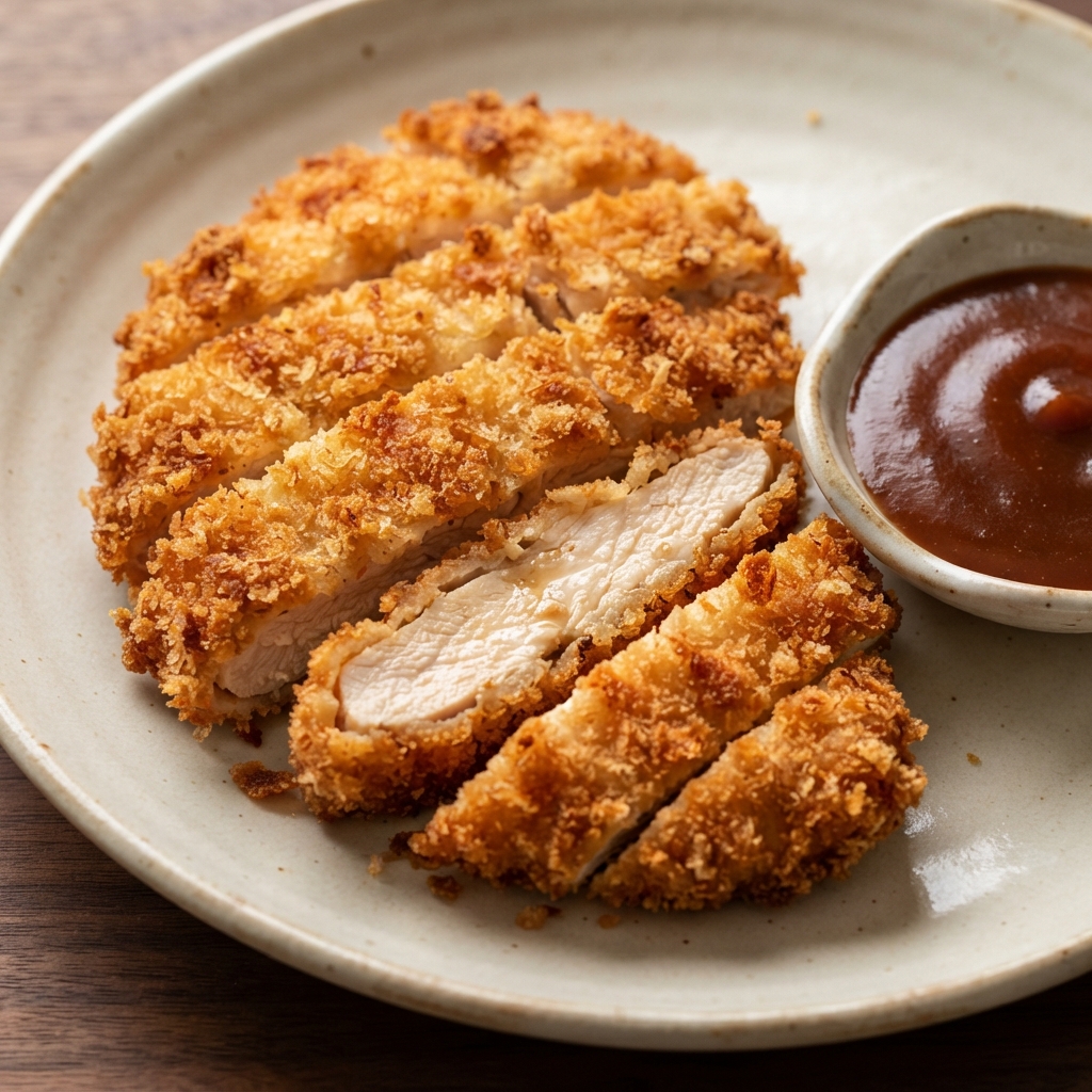 Crispy Air-Fried Chicken Katsu with Homemade Sauce