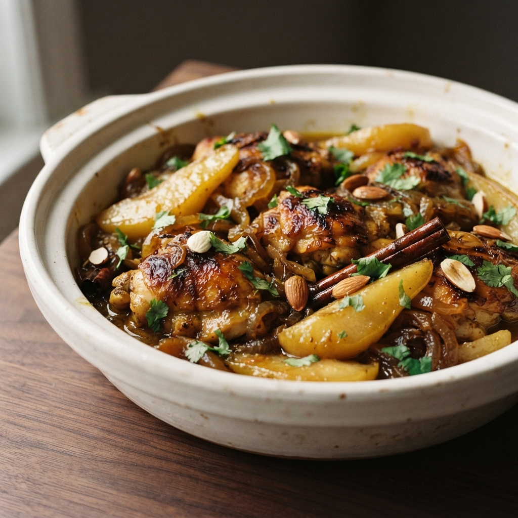 Moroccan Chicken Tagine with Caramelized Pears