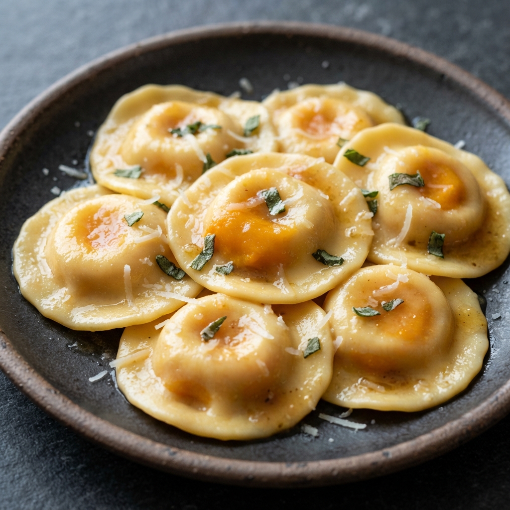 Pumpkin Ravioli with Sage Brown Butter