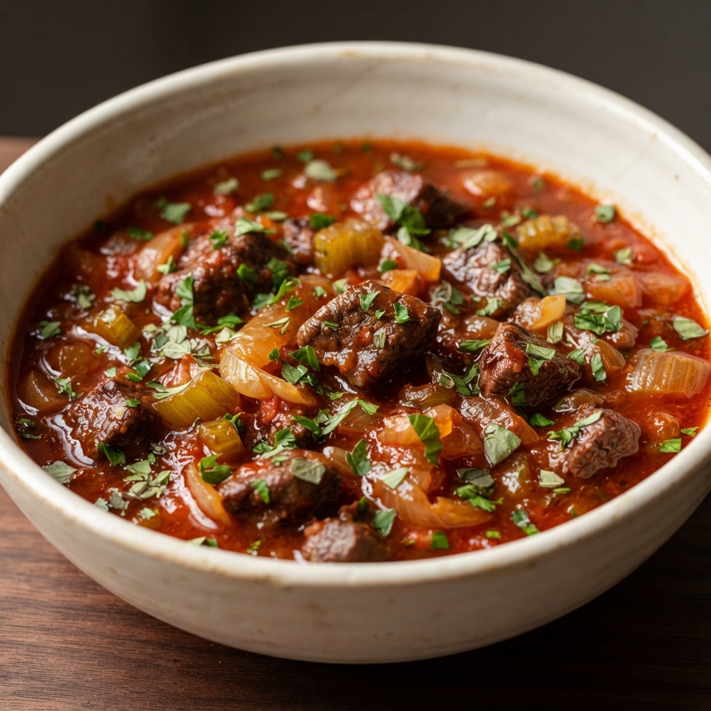 Crockpot Venison Stew with Red Wine and Herbs