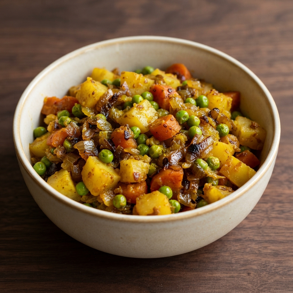 Indian Carrots, Peas and Potatoes