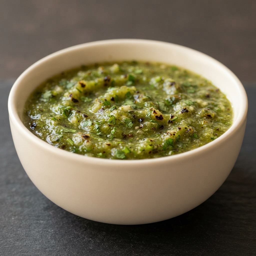Charred Tomatillo & Garlic Salsa Verde