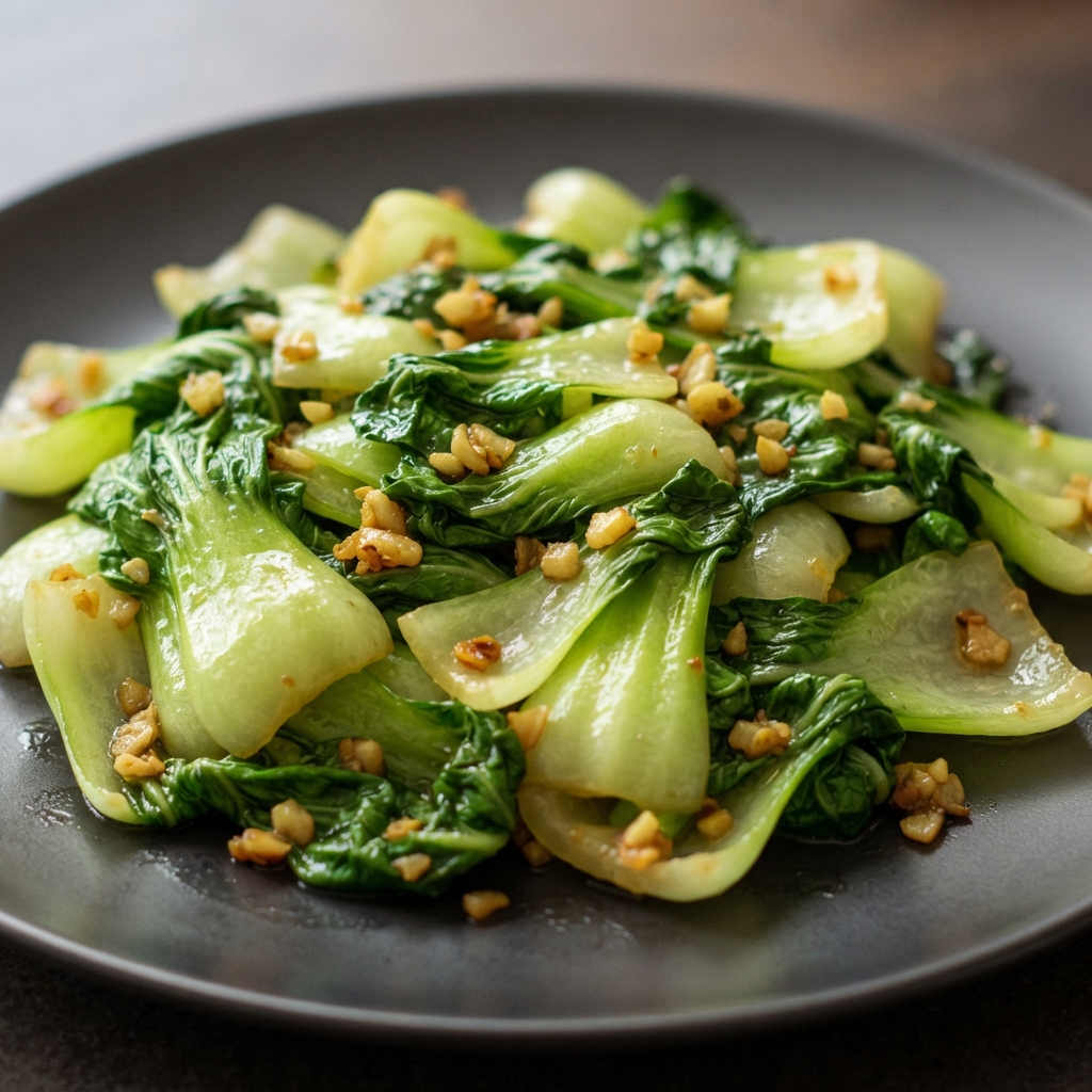 Quick Garlic Baby Bok Choy