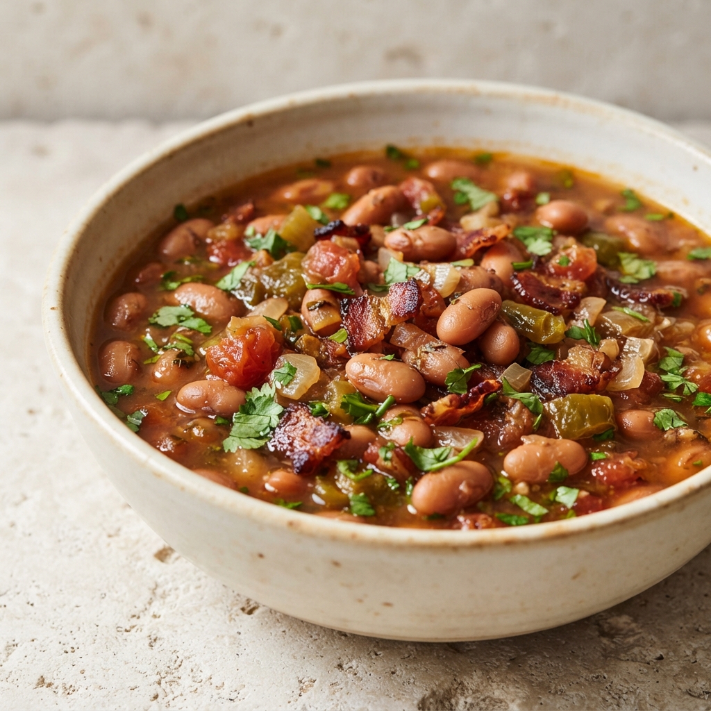 Pinto Beans with Bacon, Jalapeño, and Cilantro