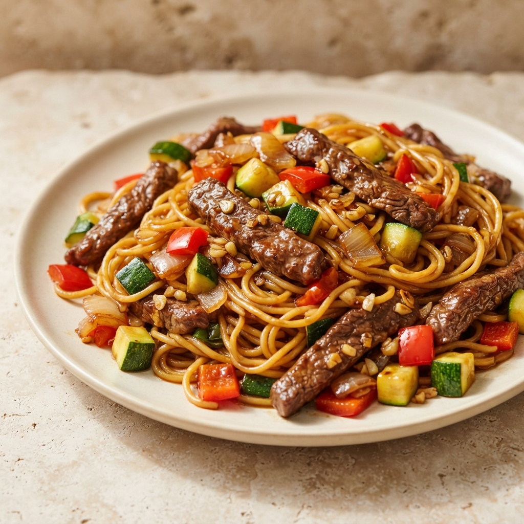 Teriyaki Beef Noodle Stir-Fry