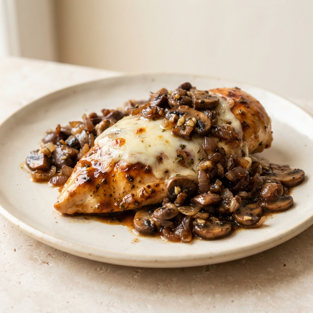 Provençal-Style Chicken with Balsamic, Dijon, and Mushrooms