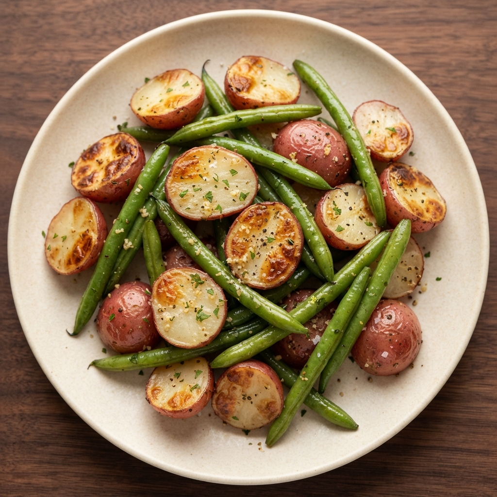 Oven-Roasted Baby Reds with Fresh Green Beans