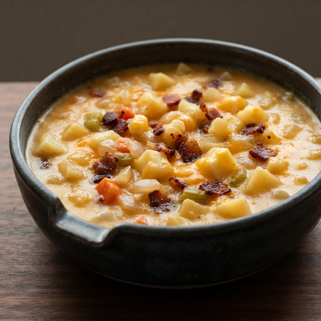 Creamy Potato Soup with Crispy Bacon