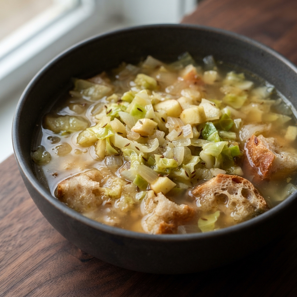 Apple and Cabbage Bacon Soup