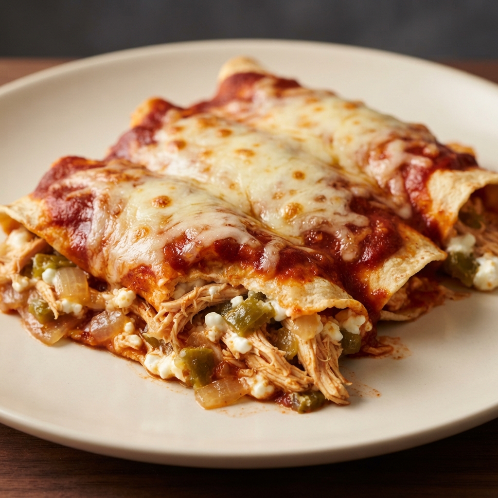 Cottage Cheese Chicken Enchiladas