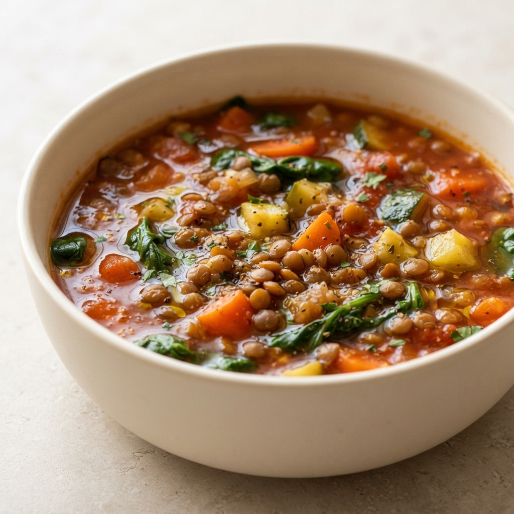 Spiced Moroccan Lentil and Vegetable Soup