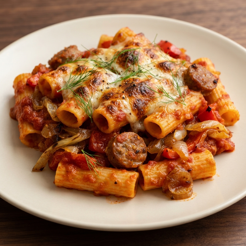 Oven-Baked Rigatoni with Sausage and Fennel