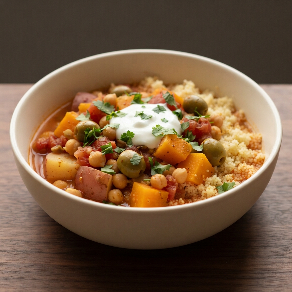 Moroccan-Style Vegetable Stew with Couscous