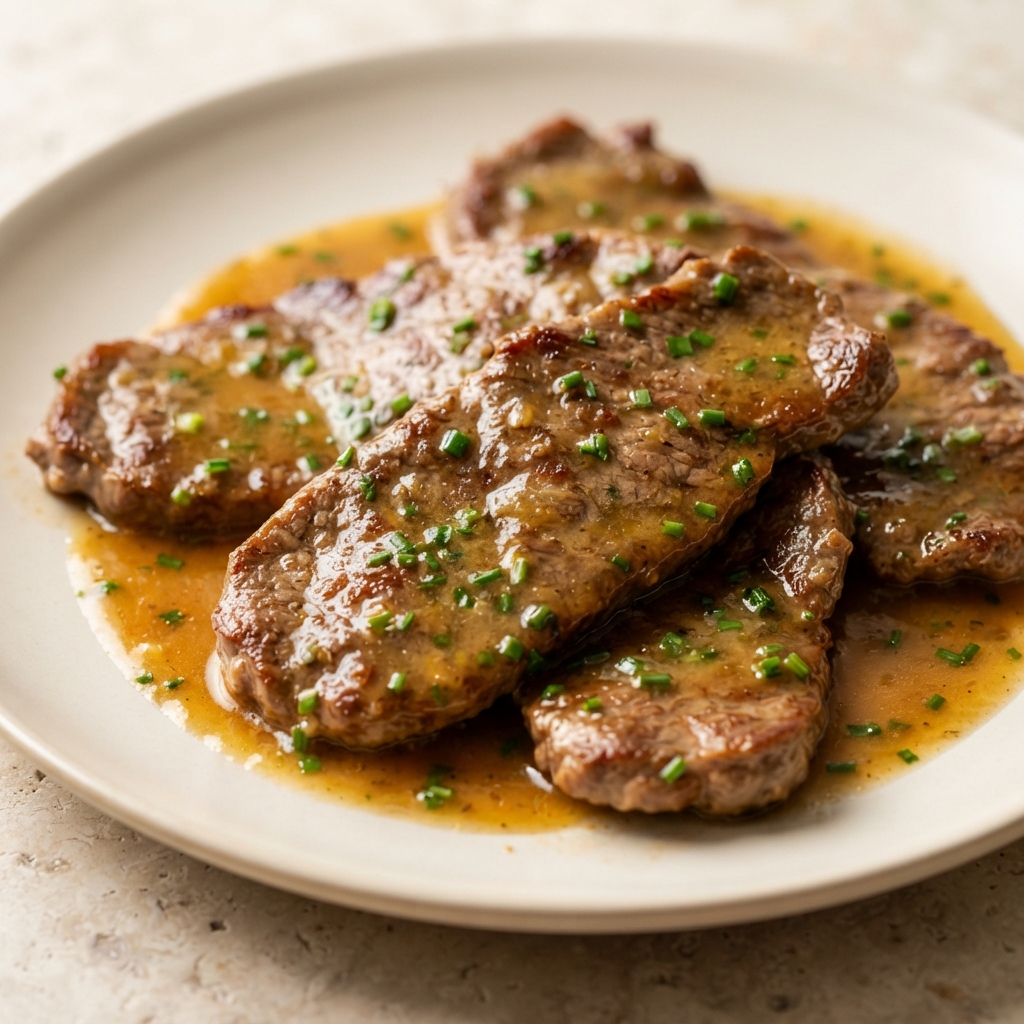 Pan-Seared Strip Steak Diane